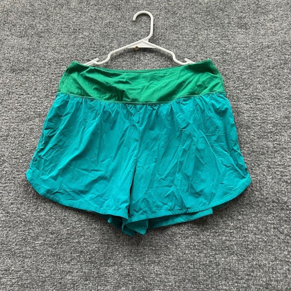 Spyder Shorts Womens Size L Teal Green Active Running Athletic Gym Stretch Liner